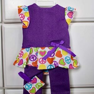 Colorful Peace and Love Outfit with Purple Accents